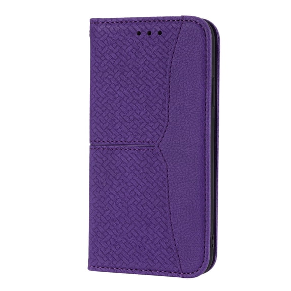 Dteck For iPhone XR 6.1 inch PU Leather Case,Luxury Flip Folio Card Slot Wallet Kickstand Magnetic Closure with Wrist Strap Protective Cover.For iPhone XR,Purple
