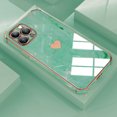 thumbnail image 1 of Dteck For iPhone XS/X 5.8 inch Slim Case, Luxury Stylish Marble Texture and Love Heart Glossy Plating Shockproof TPU Back Cover.For iPhone XS/X,Green, 1 of 8