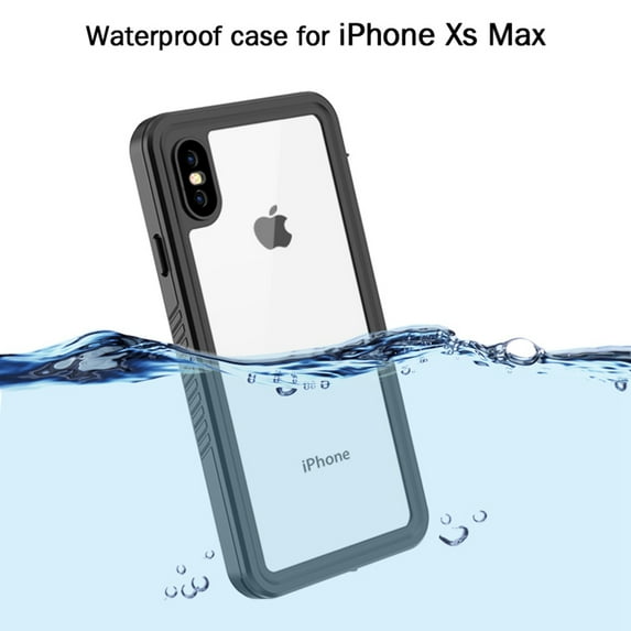 Dteck Full Body 360 Protective Waterproof Case For iPhone XS Max (6.5 inch),Shockproof Dirtproof Sandproof IP68 With Build in Screen Protector Phone Cover, Black