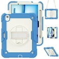 thumbnail image 1 of Dteck Full Body Protection Case for iPad Air 11 inch 2025/2024,Heavy Duty Protective Case 360° Rotating Kickstand with Screen Protector/Shoulder Strap/Pencil Holder for iPad Air 11" M3/M2,Blue, 1 of 8