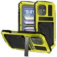 thumbnail image 1 of Dteck Full Body Protection Case for iPhone 16,Aluminum Military Grade Rugged Case with Stand Built-in Screen Protector Shockproof Kickstand Cover for iPhone 16,Yellow, 1 of 9