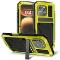 thumbnail image 1 of Dteck Full Body Protection Case for iPhone 16 Pro Max,Aluminum Military Grade Rugged Case with Stand Built-in Screen Protector Shockproof Kickstand Cover for iPhone 16 Pro Max,Yellow, 1 of 8