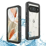 Dteck Full Body Protection Underwater Case for Google Pixel 9, IP68 Waterproof Dustproof Case with Built-in Screen Protector Shockproof Protective Clear Cover,Black