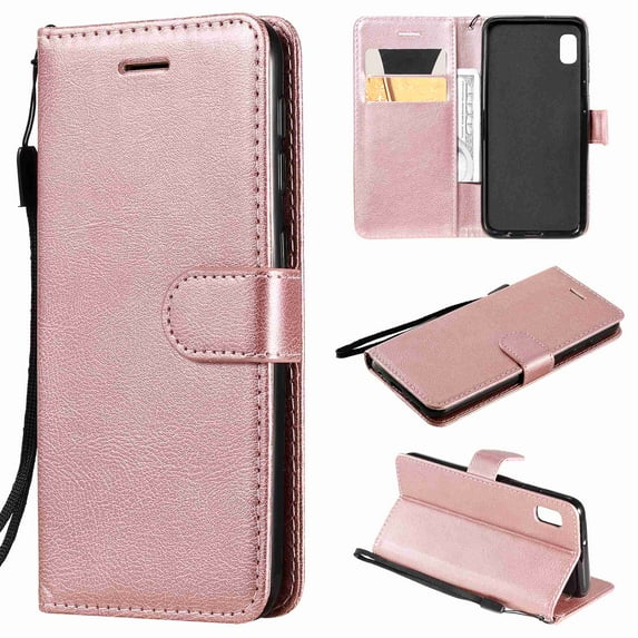 Dteck Galaxy A10E Wallet Case, Premium PU Leather Wallet Flip Protective Phone Case Cover w/Card Slots & Kickstand for Samsung Galaxy A10E A10 E 2019 (Rosegold)