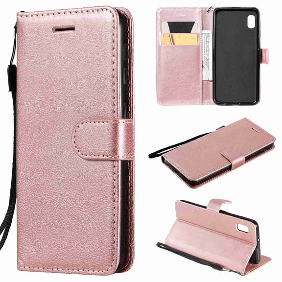 Dteck Galaxy A10E Wallet Case, Premium PU Leather Wallet Flip Protective Phone Case Cover w/Card Slots & Kickstand for Samsung Galaxy A10E A10 E 2019 (Rosegold)