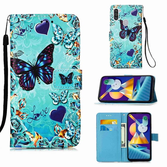 Dteck Galaxy A11 6.4 inch Case 3D Full Stylish Wallet Credit Cards Slot with Stand PU Leather Shockproof Flip Magnetic Case for Samsung Galaxy A11 / M11, Butterfly