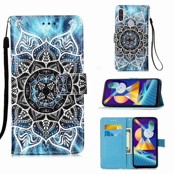 Dteck Galaxy A11 6.4 inch Case 3D Full Stylish Wallet Credit Cards Slot with Stand PU Leather Shockproof Flip Magnetic Case for Samsung Galaxy A11 / M11, Flower*