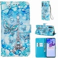 thumbnail image 1 of Dteck Galaxy A21 6.5 inch Case 3D Full Stylish Wallet Credit Cards Slot with Stand PU Leather Shockproof Flip Magnetic Case for Samsung Galaxy A21 (2020), Butterfly Tower, 1 of 1