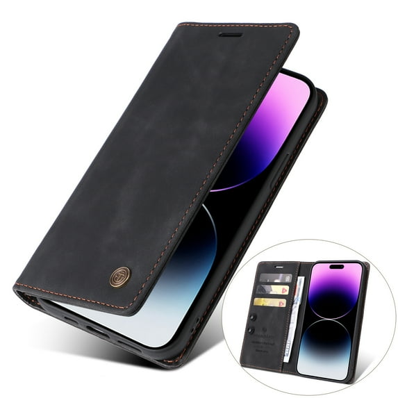 Dteck for Galaxy A23 Case, Premium Soft PU Leather Cover TPU Bumper with Card Holder Kickstand Magnetic Adsorption Flip Wallet Case for Samsung Galaxy A23 5G,Black