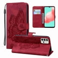 thumbnail image 1 of Dteck Galaxy A32 5G Wallet Case, [Butterfly & Flower Embossed] PU Leather Wallet Case Flip Protective Phone Cover with Card Slots and Kickstand for Samsung Galaxy A32 5G, Red, 1 of 5