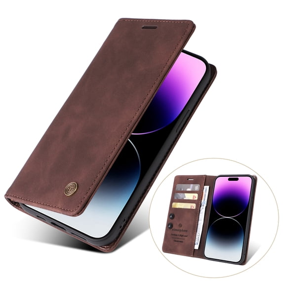 Dteck for Galaxy A33 5G Case, Premium Soft PU Leather Cover TPU Bumper with Card Holder Kickstand Magnetic Adsorption Flip Wallet Case for Samsung Galaxy A33 5G,Coffee