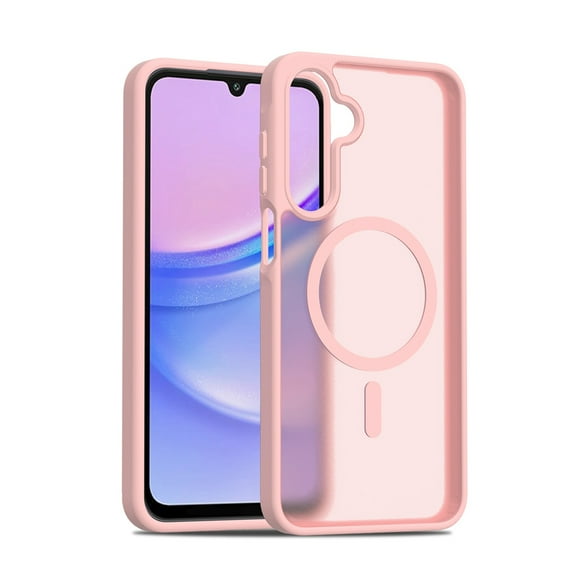 Dteck for Galaxy A36 5G Phone Case, Magnetic for Samsung Galaxy A36 5G Case Compatible with MagSafe, Slim Translucent Frosted Back Shockproof Bumper Cover for Samsung A36 5G,Pink