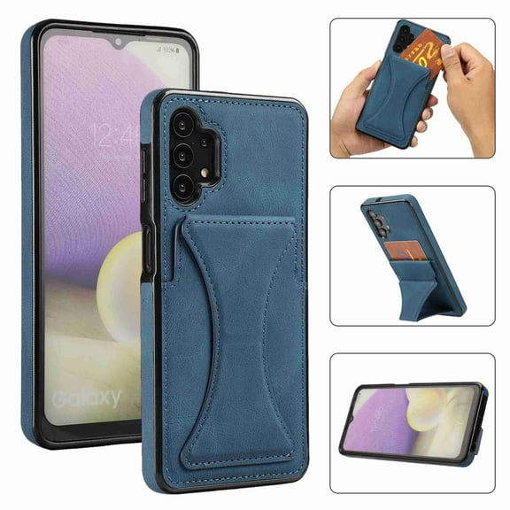 Dteck Galaxy A42 5G Case Shockproof Card Holder Wallet Protective Cover with Card Slot and Slim Purse Leather Case for Samsung A32 5G (Blue)