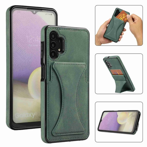 Dteck Galaxy A42 5G Case Shockproof Card Holder Wallet Protective Cover with Card Slot and Slim Purse Leather Case for Samsung A32 5G (Green)
