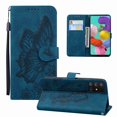 thumbnail image 1 of Dteck Galaxy A52 5G Wallet Case, [Butterfly & Flower Embossed] PU Leather Wallet Case Flip Protective Phone Cover with Card Slots and Kickstand for Samsung Galaxy A52 5G, Blue, 1 of 5
