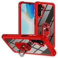 thumbnail image 1 of Dteck for Galaxy A54 5G Case, Shockproof Clear Crystal Hard PC Back Hybrid Protective Rugged Cover Ring Holder Kickstand for Magnetic Car Mount for Samsung Galaxy A54 5G 6.4 inch, Red, 1 of 8