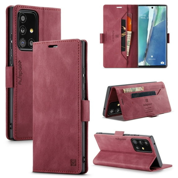 Dteck Galaxy A71 Wallet Case, Premium Leather Flip Wallet Case with RFID Blocking Card Slot Magnetic Closure Folio Phone Case for Samsung Galaxy A71 (Not fit A71 5G), Red