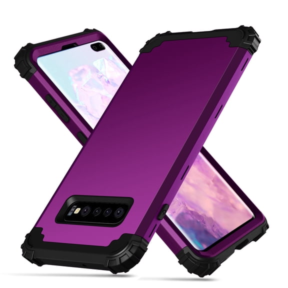 Dteck Galaxy S10 Plus Case, Dteck Heavy Dual Layer Rugged Shockproof Case Hard PC Protective Back Cover For Samsung Galaxy S10+, Purple