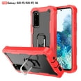 thumbnail image 1 of Dteck Galaxy S20 FE Case, Metal Ring Holder Kickstand Full Body Shockproof Sturdy Bumper Protective Cover for Samsung Galaxy S20 FE 5G 6.5-inch 2020, Red+Black, 1 of 7