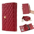 thumbnail image 1 of Dteck for Galaxy S21 Case Wallet for Women Men with Card Holder, Samsung S21 Crossbody Case with Strap Shoulder Lanyard,Zipper Pocket PU Leather Cases for Samsung Galaxy S21,Red, 1 of 1