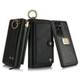 thumbnail image 1 of Dteck Galaxy S21 Ultra Wallet Case, Leather Zipper Purse Large Capacity 14 Card Slots [Magnetic Closure] 2 in 1 Detachable Magnetic Phone Cover with Wrist Band for Samsung Galaxy S21 ultra, Black, 1 of 9