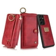 thumbnail image 1 of Dteck Galaxy S21 Ultra Wallet Case, Leather Zipper Purse Large Capacity 14 Card Slots [Magnetic Closure] 2 in 1 Detachable Magnetic Phone Cover with Wrist Band for Samsung Galaxy S21 ultra, Red, 1 of 9