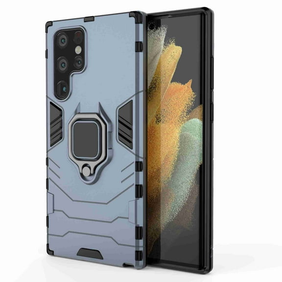 Dteck Galaxy S22 Ultra Case,Samsung S22 Ultra Cover Military Grade Shockproof Heavy Duty Phone Case Drop Protective with Magnetic Ring Kickstand for Samsung Galaxy S22 Ultra, Navy