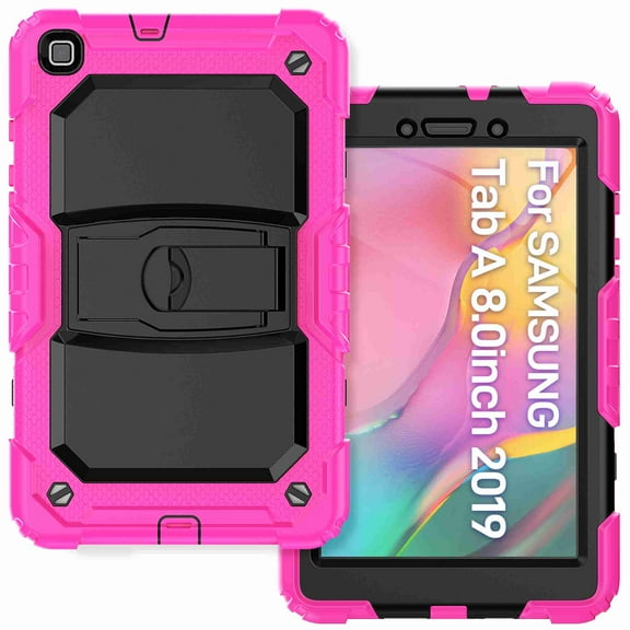 Dteck Galaxy Tab A 8.0 2019 Case T290 T295, Rugged Heavy Duty Shockproof Kickstand Protective Cover for Galaxy Tab A 8.0 Inch 2019 Without S Pen Model SM-T290 (Wi-Fi) SM-T295 (LTE), Rose