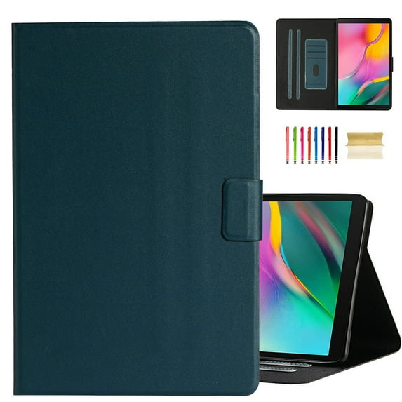 Dteck Galaxy Tab Tab A 10.1 2019 Case, Multiple Angle Stand Case Fit Samsung Galaxy Tab A 10.1 Inch 2019 Model SM-T510 / T515 Tablet, Built-in Card Slots, Deep Green