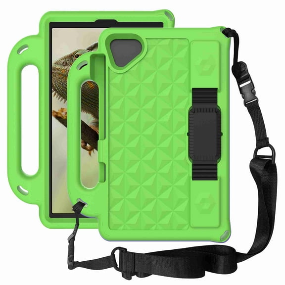 Dteck Galaxy Tab A 8.0 Case 2019 T290,[Without S Pen] Heavy Duty Rugged Shockproof Protective Case with Kickstand, Hand Strap, Shoulder Strap for Galaxy Tab A 8.0" SM-T295/T297 2019 Tablet (Green)