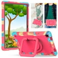 thumbnail image 1 of Dteck Galaxy Tab A7 10.4" 2020 Case (SM-T500/ T505/ T507), 3 in 1 Hybrid Rugged Shockproof Handle Kickstand Case with Shoulder Strap for 2020 10.4-Inch Galaxy Tab A7 Tablet,Rainbow Rose, 1 of 8
