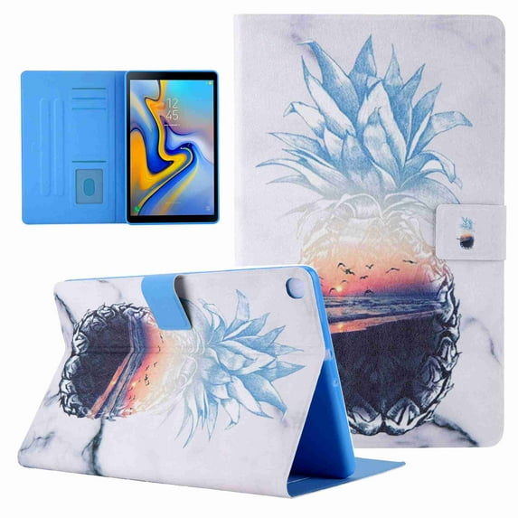 Dteck Galaxy Tab A7 Lite 8.7 inch 2021 T225/T220 Case with Anti-Slip Wallet Folding Stand Card Slot, Magnetic PU Leather Shockproof TPU Back Folio Cover for Samsung Tab A7 Lite 8.7, 6# Pineapple