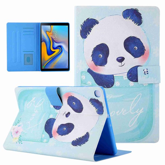 Dteck Galaxy Tab A7 Lite 8.7 inch 2021 T225/T220 Case with Anti-Slip Wallet Folding Stand Card Slot, Magnetic PU Leather Shockproof TPU Back Folio Cover for Samsung Tab A7 Lite 8.7, 5# Panda