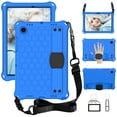 thumbnail image 1 of Dteck Galaxy Tab A8 10.5 inch (2022)Case, With Shoulder Strap Shockproof Rugged Rubber Silicone Protective Cover with Hand Strap Stand for Samsung 10.5" Tablet SM-X200/X205/X207 for Kids,Blue, 1 of 1