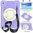 thumbnail image 1 of Dteck for Galaxy Tab A9 Case 8.7 Inch Case, Rugged Case for Samsung Galaxy A9 Tablet Case with 360 Rotating Stand Shoulder Strap Pen Holder, 2023 Model(SM-X110/X115/117), Light Purple, 1 of 9