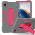thumbnail image 1 of Dteck for Galaxy Tab A9 Case, Heavy Duty Shockproof Rugged Protective Cover with Kickstand for Samsung Galaxy Tab A9 8.7 Inch Tablet 2023 SM-X110/X115/X117,Gray+Rose, 1 of 6