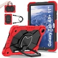 thumbnail image 1 of Dteck for Galaxy Tab A9 Plus Case 11 Inch, Rugged Case for Samsung Galaxy A9+ Tablet Case with Screen Protector 360 Rotating Stand Shoulder Strap Pen Holder, 2023 Model(SM-X210/X216/218),Red Black, 1 of 8