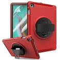 thumbnail image 1 of Dteck Galaxy Tab S5e 2019 Case with Soft Screen Protector, 360 Rotating Kickstand Full-Body Impact Resistant Cover with Hand Strap For Samsung Galaxy Tab S5e 10.5 Inch 2019 (SM-T720 /SM-T725), Red, 1 of 10