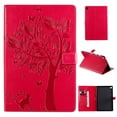 thumbnail image 1 of Dteck Galaxy Tab S5e Case, Embossed Tree PU Leather Magnetic Flip Stand Folio Case Built-in Card Slots/Cash Pocket Fit for Samsung Galaxy Tab S5e 10.5 inch 2019 SM-T720 T725, Red, 1 of 6