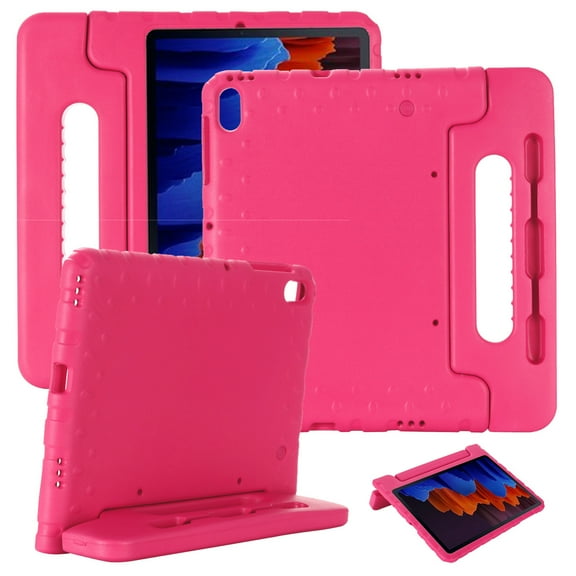 Dteck Galaxy Tab S7+ 12.4 inch 2020 Tablet Case, Lightweight EVA Foam Shockproof Convertible Handle Stand Cover Kids Friendly Case For Samsung Galaxy Tab S7 Plus 12.4" SM-T970 T975 T976, Rose