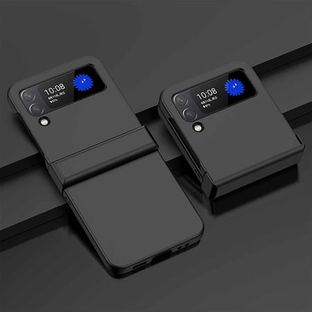 Dteck Galaxy Z Flip 3 5G (2021) Case, Shockproof Ultra Slim Rugged Hard PC Slim Fit Stylish Skin Non-Slip Protection Phone Case,Black
