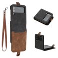 thumbnail image 1 of Dteck Galaxy Z Flip 4 Case, Z Flip 4 5G Case Wallet for Women Men, Slim PU Leather Magnetic Flip Closure Wrist Strap Card Holder Wallet Case for Samsung Galaxy Z Flip 4,Brown, 1 of 4