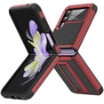 thumbnail image 1 of Dteck for Galaxy Z Flip 4 / Z Flip 3 Case,Shockproof Silicone Rubber with Hard PC Rugged Full Body Protection Phone Cover for Samsung Galaxy Z Flip 3/4,Red, 1 of 7
