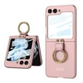 thumbnail image 1 of Dteck for Galaxy Z Flip 5 Case with Ring Slim Anti-Fingerprint Anti-Scratch Hard PC All-Inclusive Shockproof Protective Case for Samsung Galaxy Z Flip 5 5G 2023,Pink, 1 of 7