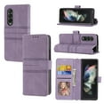 thumbnail image 1 of Dteck Galaxy Z Fold 3 Case, Durable PU Leather Lanyard/Crossbody/Shoulder Strap Shockproof Magnetic Closure Card Holder Kickstand All-Inclusive Flip Phone Case Cover for Samsung Z Fold 3, Lightpurple, 1 of 7