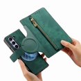 thumbnail image 1 of Dteck for Galaxy Z Fold 3 Wallet Case, 2 In 1 Detachable Wallet Zipper Card Holder RFID Blocking PU Leather Magnetic Phone Cover for Samsung Galaxy Z Fold3 5G, Green, 1 of 9