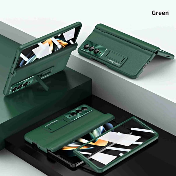 Dteck for Galaxy Z Fold 4 5G Case, Full Cover Hinge Protection Shockproof Protective Phone Case with Built-in Screen Protector & Magnetic Foldable Kickstand for Samsung Z Fold 4,Green