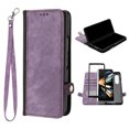 thumbnail image 1 of Dteck Galaxy Z Fold 4 Case, Z Fold4 5G Case Wallet for Women Men, Slim PU Leather Magnetic Flip Closure Wrist Strap Card Holder Wallet Case for Samsung Galaxy Z Fold4,Purple, 1 of 5