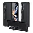 thumbnail image 1 of Dteck for Galaxy Z Fold 4 Case with Screen Protector, Metal Kicksrand Case with Magnetic Hinge Protection, PU Leather Hard PC Protective Case for Samsung Galaxy Z Fold 4 5G 2022,Black, 1 of 5