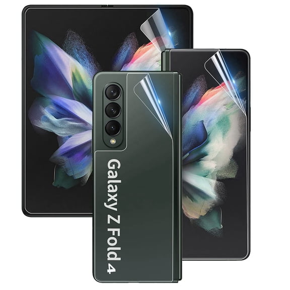 Dteck Galaxy Z Fold 4 Screen Protector, Full Covered Outer + Inner+ Back Cover Screen Protector, Flexible TPU Screen Protector, Soft Film Compatible for Samsung Galaxy Z Fold 4 5G